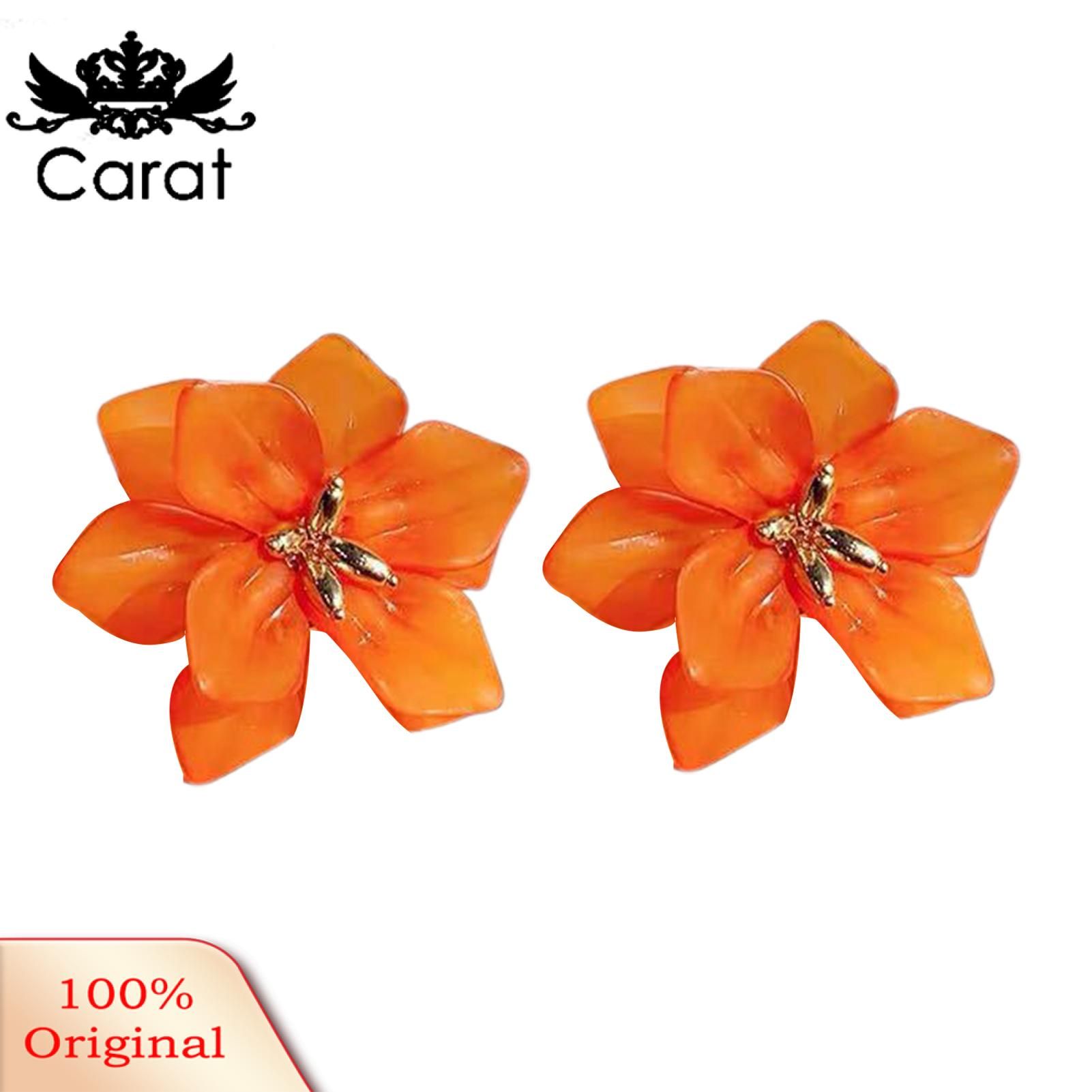 Carat Stud Earrings Lightweight Vintage Style Flower Clip Earrings