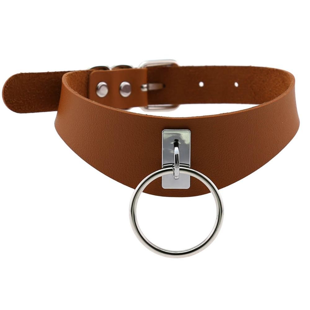 Gothic choker goth girls vegan leather collar punk chokers harajuku emo necklace chocker dark fashion halloween accessories