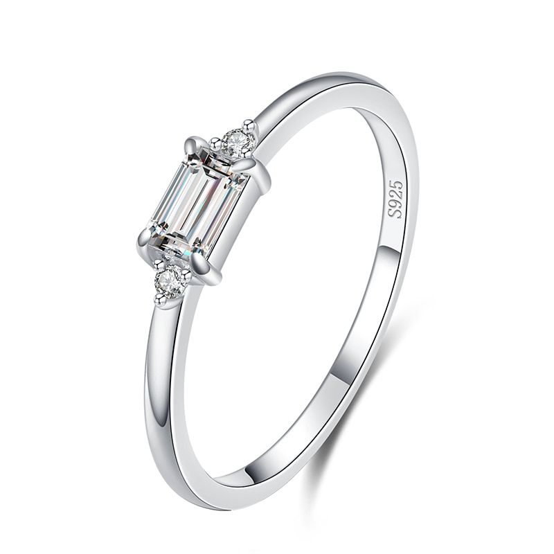MODIAN Fashion  925 Sterling Silver Tourmaline Finger Rings Classic Clear CZ Wedding Jewelry For Women Engagement Fine Gift