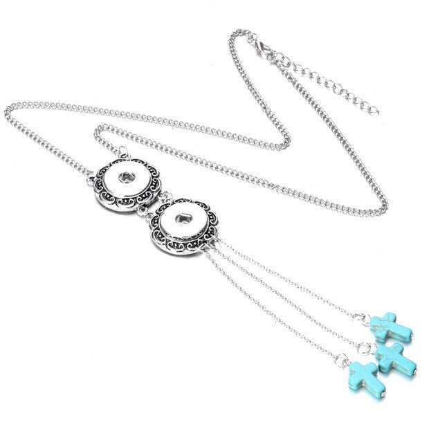 2019 New 18mm Snap Button Necklace Rhinestone Button Jewelry with Chain Fit 18mm Snap Necklace Pendant Jewelry for Women