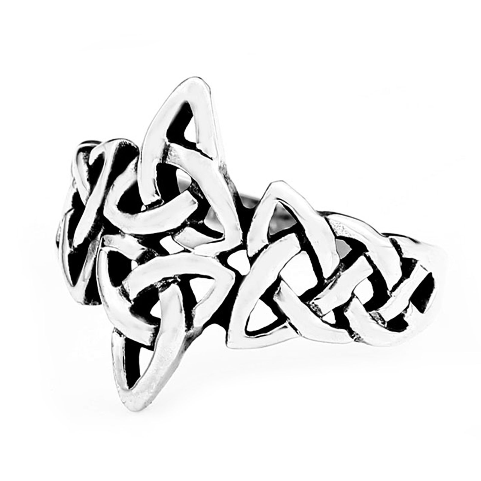 Men Celtic Knot Heart  Carved Stainless Steel Finger Ring for Engagement
