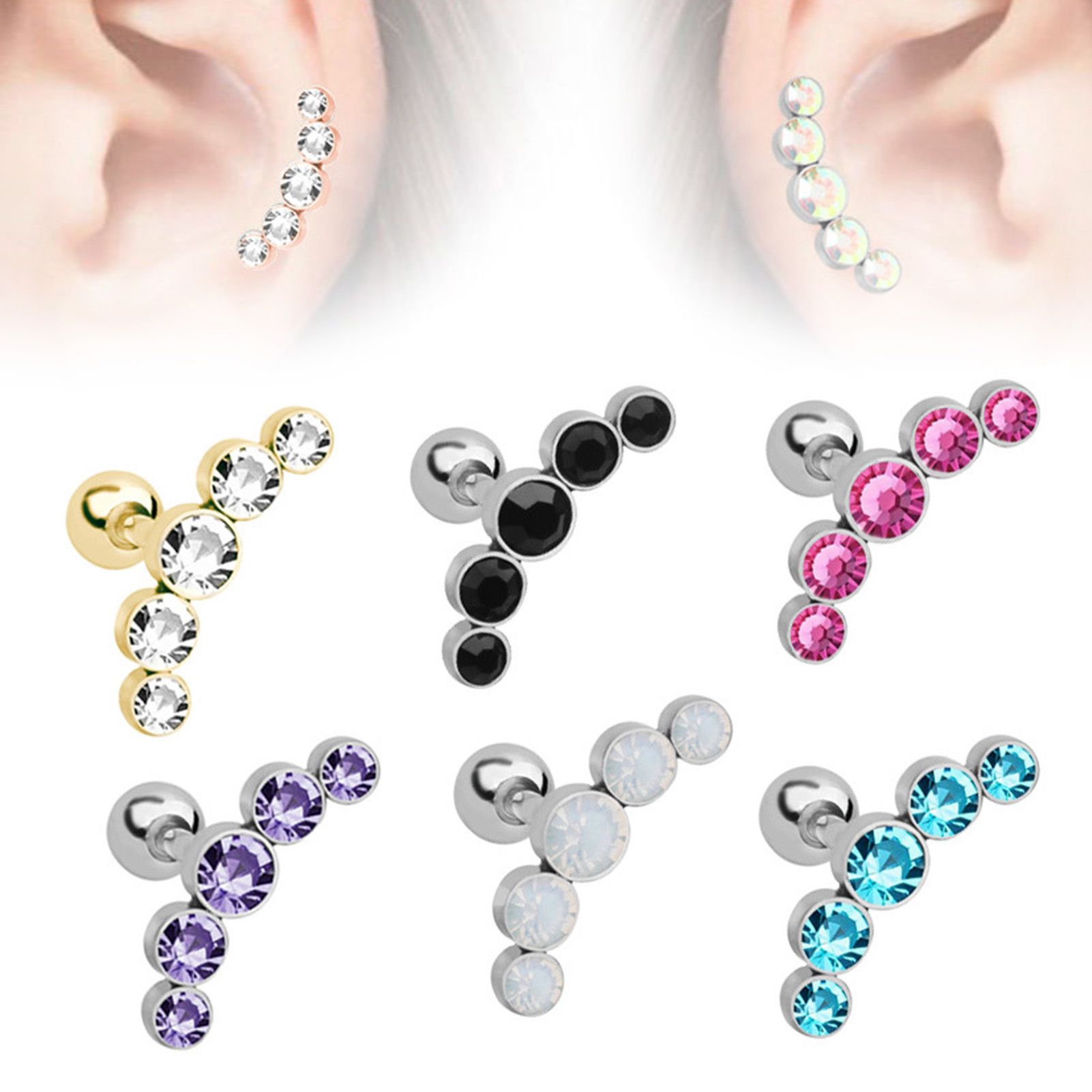 BODHI Ear Piercing Earring Fashion Mosaic Hoop Piercing Earring