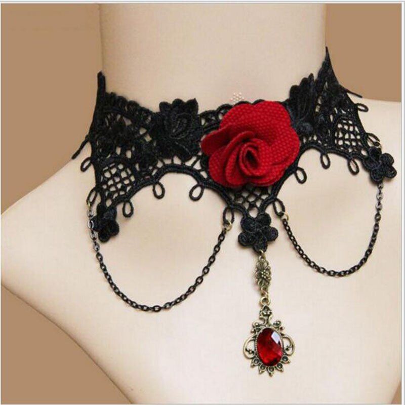Wedding Lace choker necklaces Gland De Tatouage Choker Collier Noir Dentelle Choker Collier Vintage Femmes Bijoux De Mariage