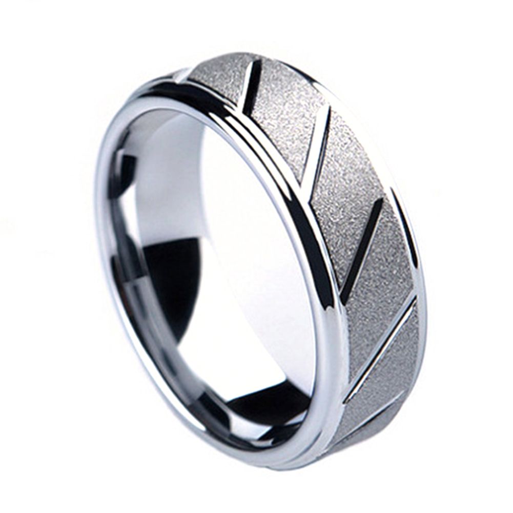 Men Matte Geometric Band Finger Ring