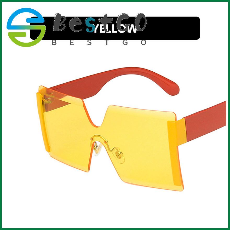 European and American conjoined piece rimless sunglasses all-match one-piece fashion big frame personalized sunglasses