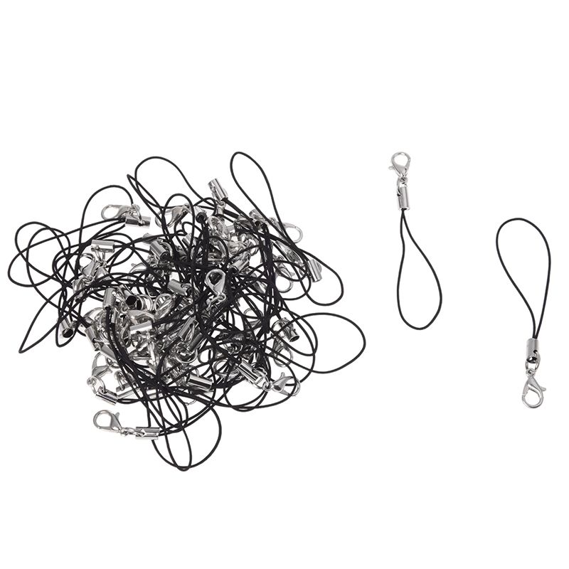 50 Black Mobile Cell Phone Neck Strap Cord Lanyard 1mm HOT