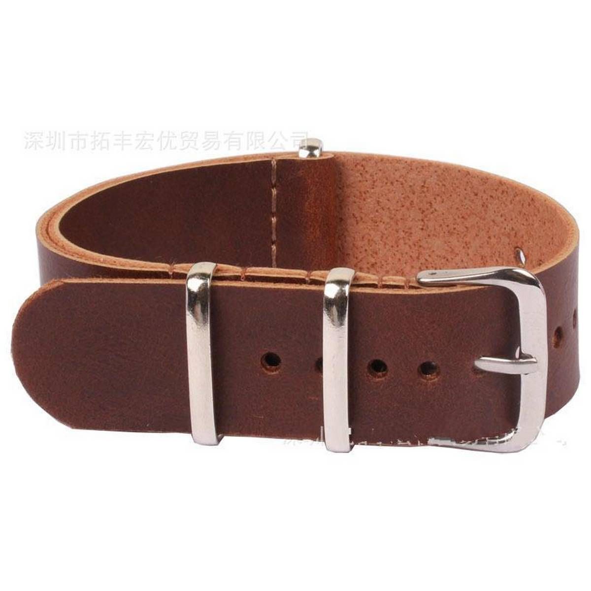 Nato Style Men Leather Watch Bands Handmade Wrist Watch Strap 18mm - intl