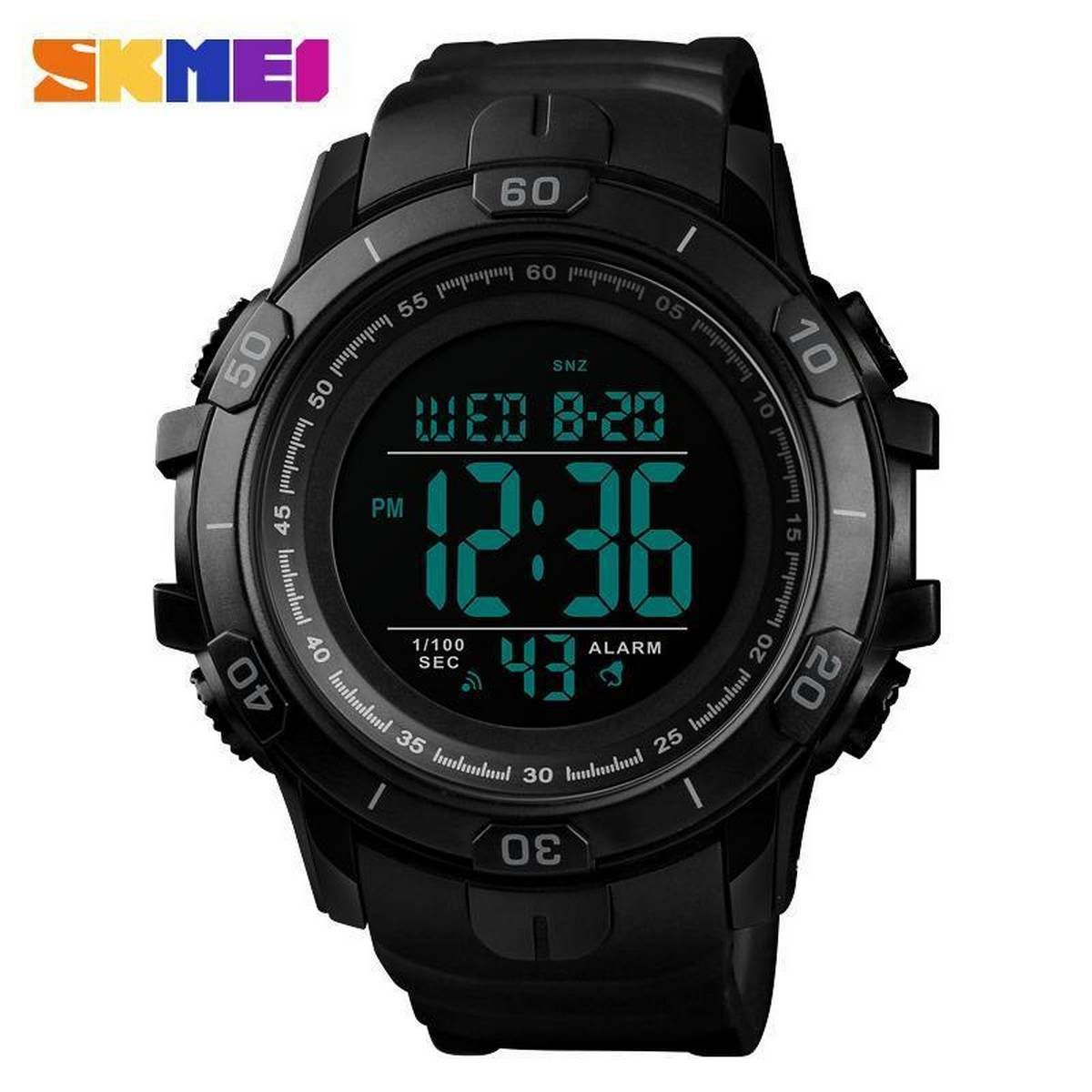 SKMEI New Men Sports Watches Fashion Waterproof Watch Large Dial Alarm Countdown 2Time Chrono Digital Wristwatches 1475
