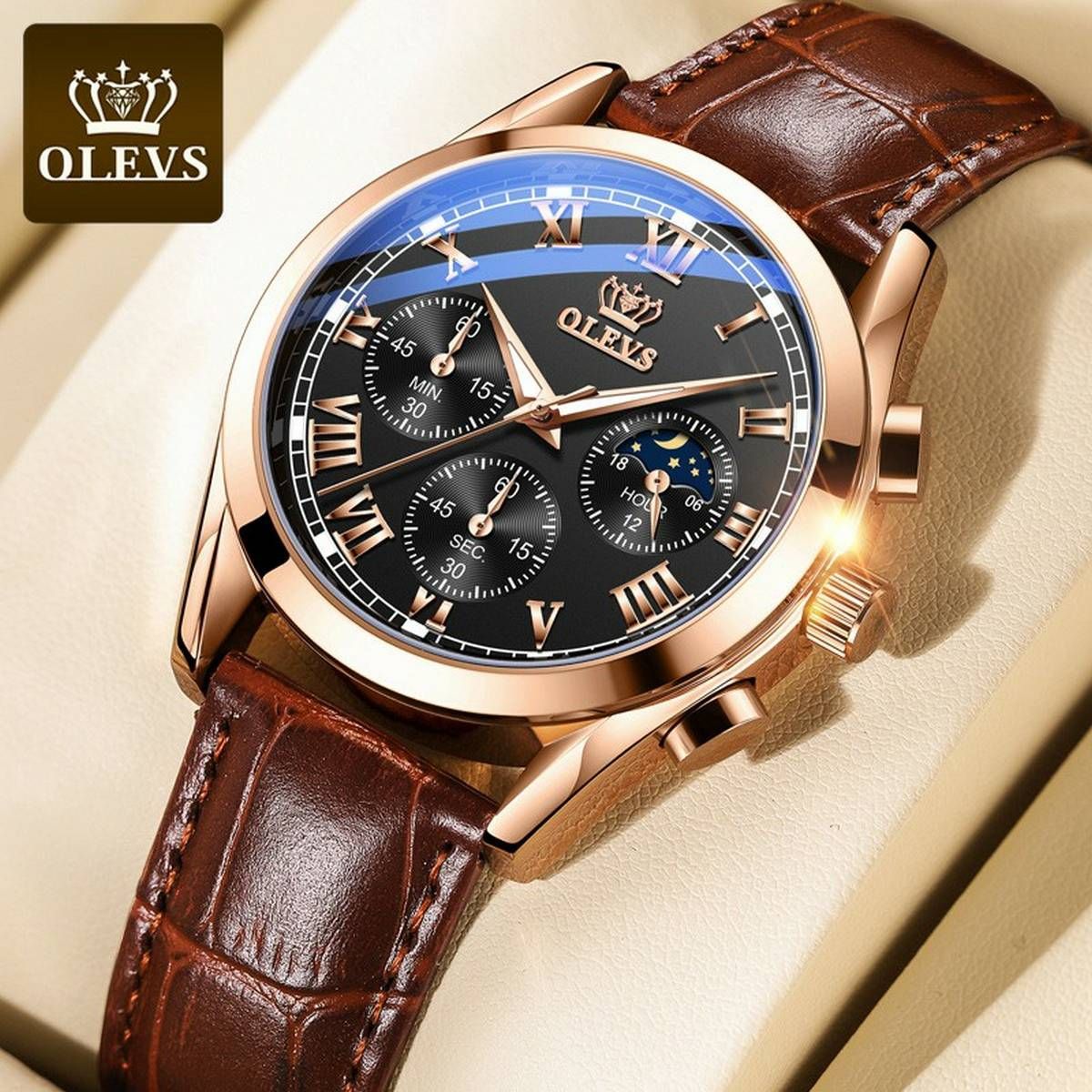 OLEVS Chronograph ultralight 30m water resistance Luxury men's watch