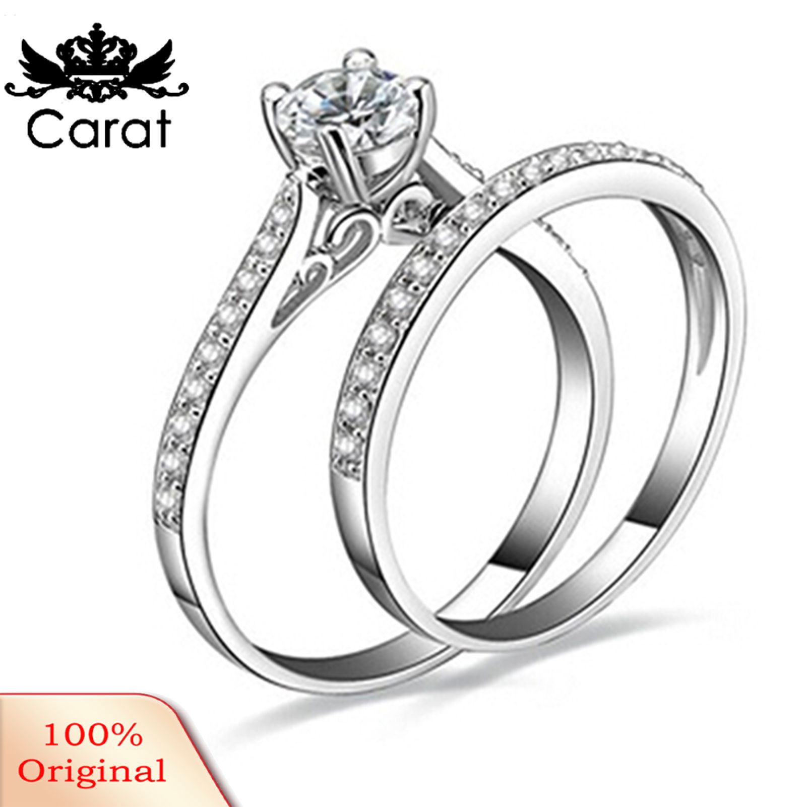 Couple Ring Shiny Exquisite Engagement Wedding Ring