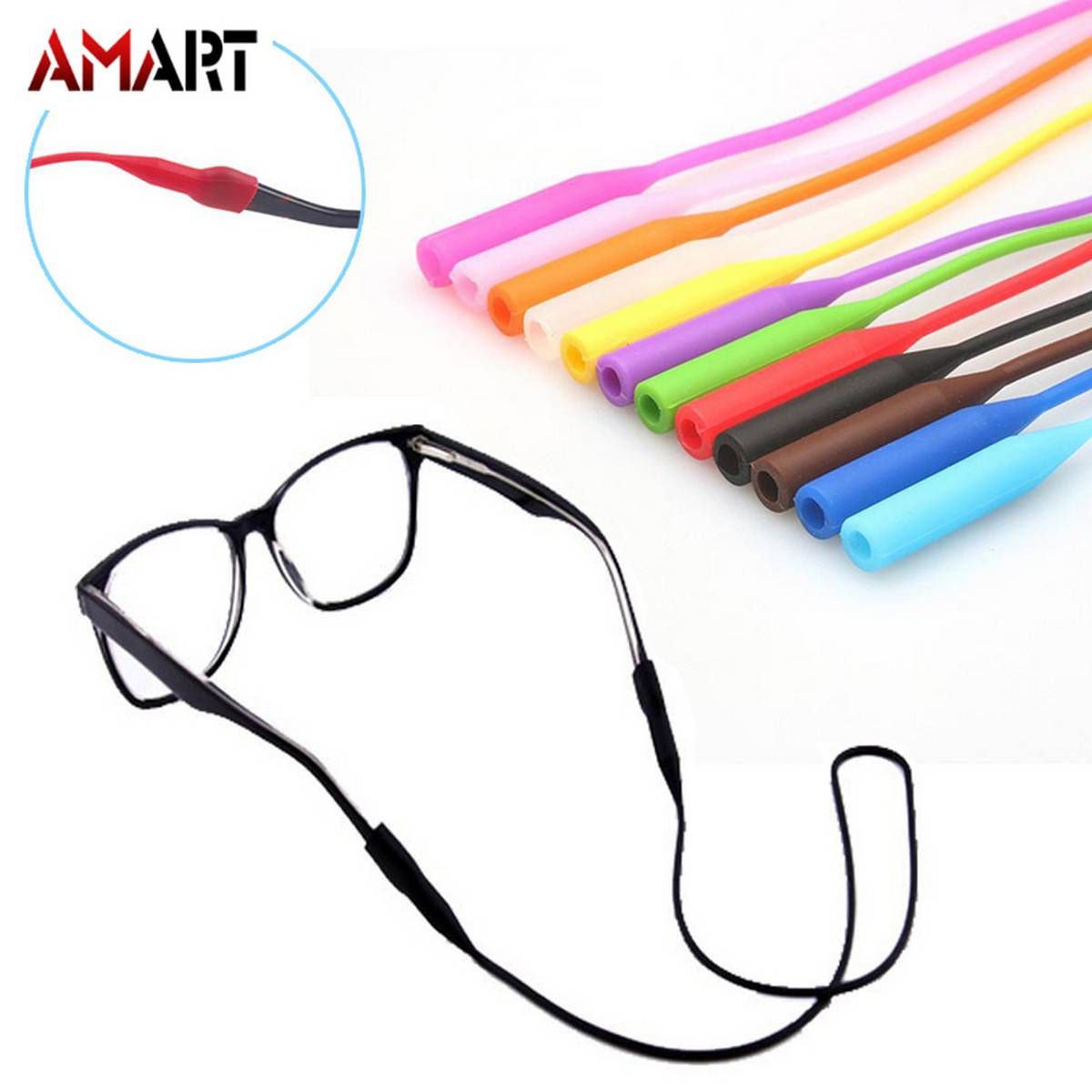56cm Silicone Glasses Chain Strap Cable Holder Neck Lanyard for Reading Glasses Keeper