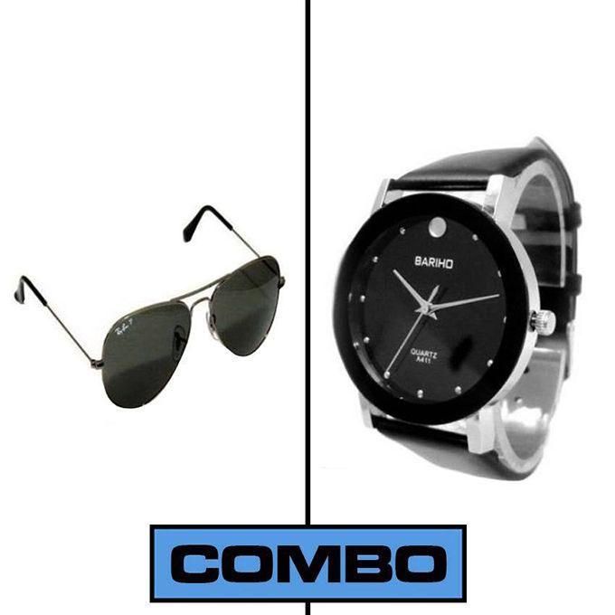 Stainless Steel Analog Watch for Men - Black