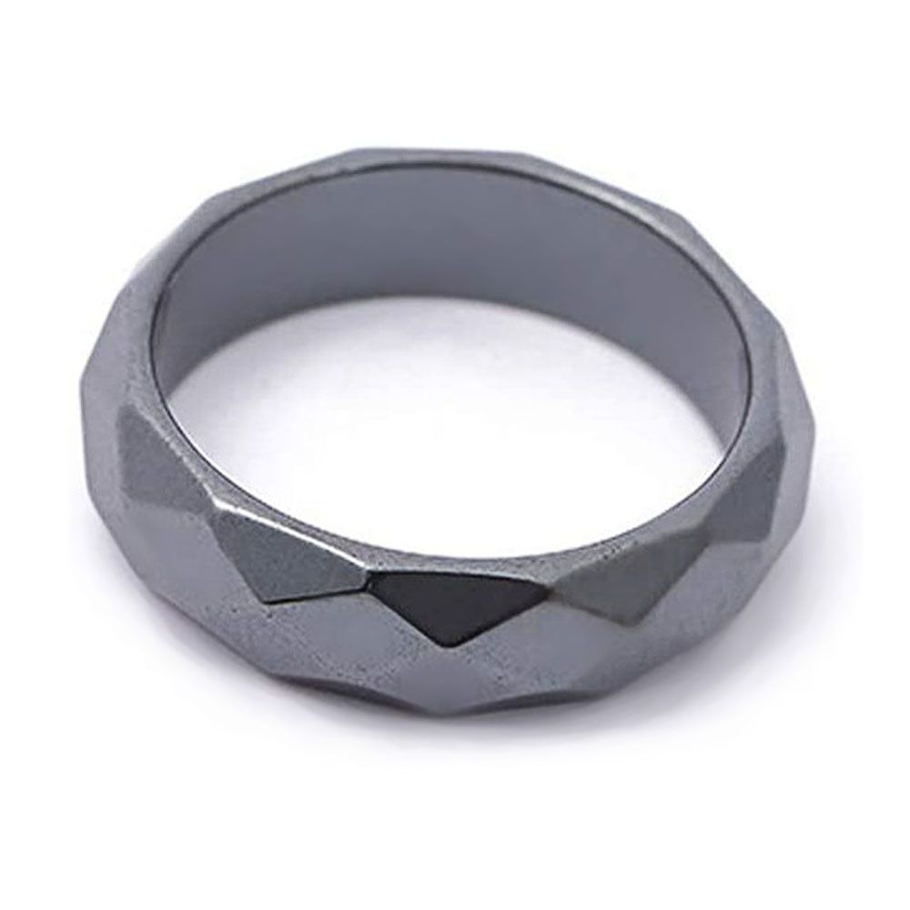 Finger Ring Geometric Surface Trendy Black Round All Match Ring for Dating