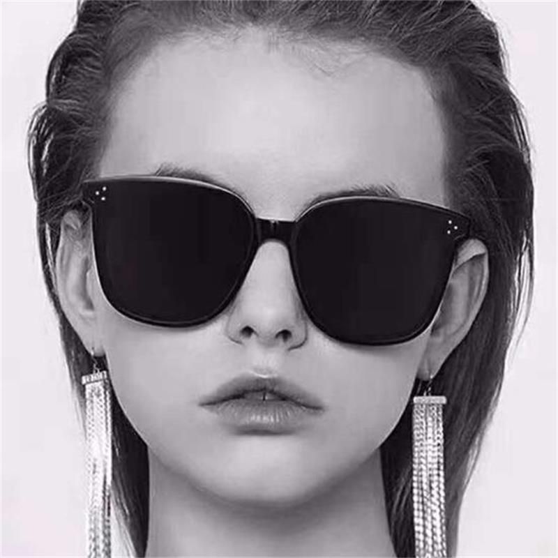 c8 green grayLuxury Square Rivet Sunglasses Women Men Retro Brand designer Korea Oversized Sun Glasses Female Mirror Shades Oculos UV400