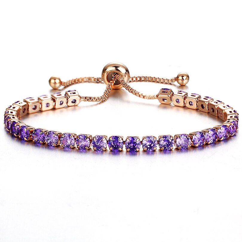 Clear Crystal Tennis Adjustable Bracelet for Women Men Bracelet Cubic Zirconia Jewelry Party Wedding Hip Pop Accessories