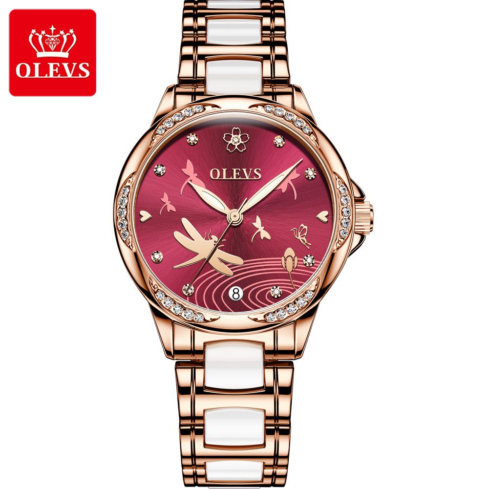 OLEV Fashion Mechanical Watch Luxury Ladies Watch Ceramic Strap  Waterproof Automatic Watches for Women - 6610