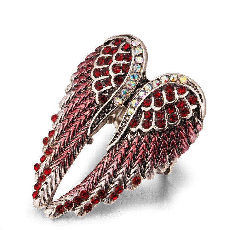 Multi color Angel wings stretch ring elasticity adjustable lady rings