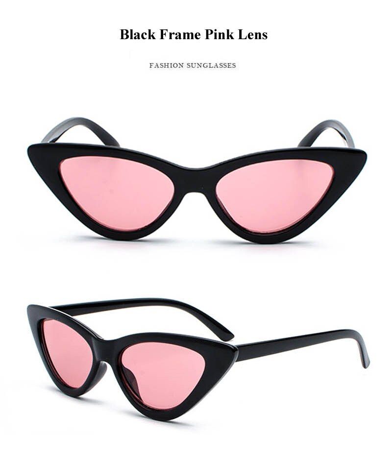 PINKRetro Sunglasses Women Triangle Vintage Cat Eye Sun Glasses For Women Female UV400 Eyewear X007