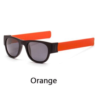 OrangeRalferty Mini Folding Polarized Sunglasses Women Men Cool Trendy Outdoor Sport Slap Sunglasses UV400 Black Bracelet Oculos P1801