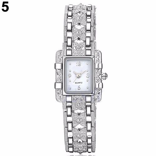 Elegant Lady Slim Watch Band Bracelet Quartz Wristwatch Rectangle Case Watch