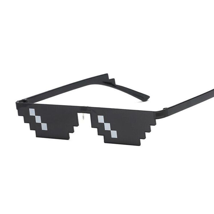 Single rowGlasses 8 Bit MLG Pixelated Sunglasses Women Brand Thug Life Party Eyeglasses Vintage Female Eyewear
