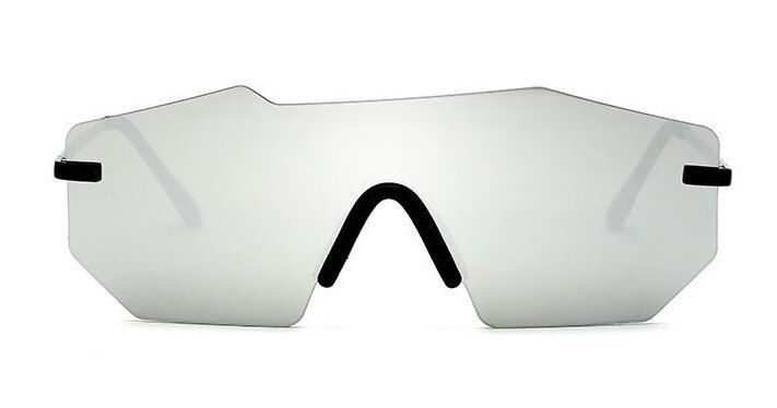 C1 black silver45198 Rectangular Conjoined Lens Cool Sunglasses Men Women Silver Glasses Brand Designer Eyewear Shades UV Protection