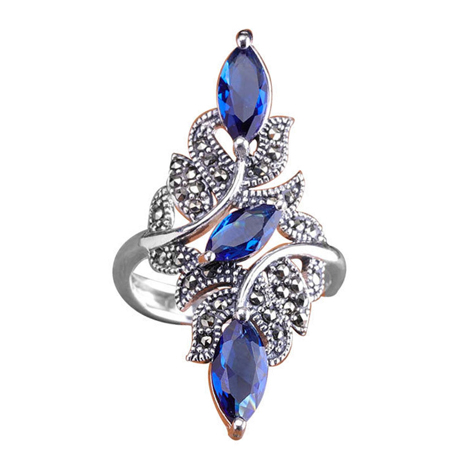 Fidget Ring Leaf Shape Women Gorgeous Rhinestone Fidget Ring