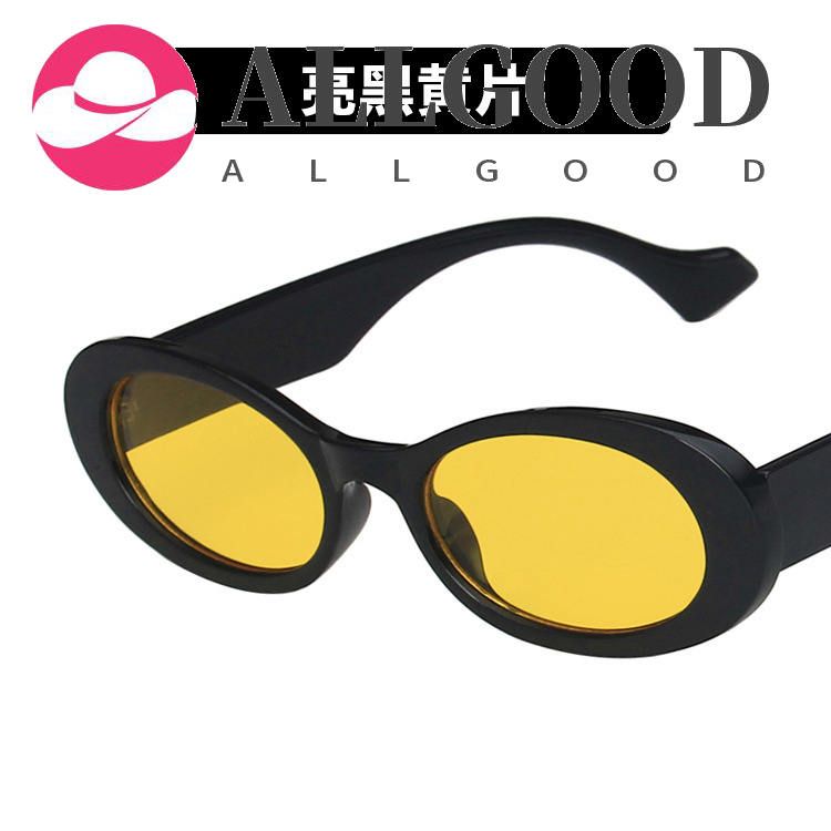 Pink oval sunglasses retro European and American sunglasses trendy sunglasses