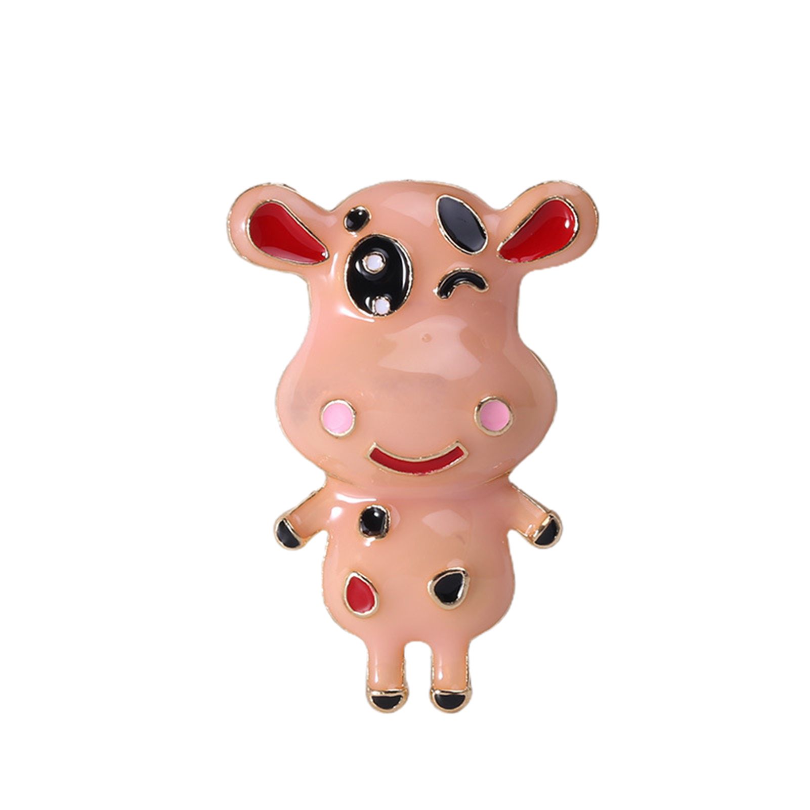 Fashion Women Alloy Cartoon Zodiac Cow Shape Brooch Pins Clothes Decoration