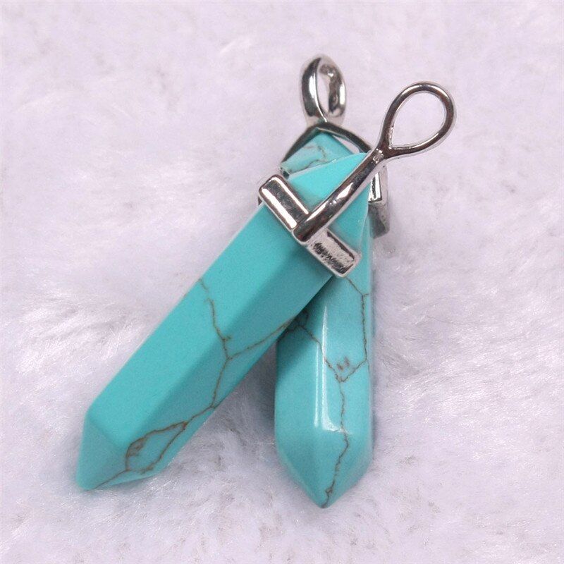 Natural Stone Quartz Pendant Necklace Pink Quartz White Crystal Necklaces Gem Stone Statement Pendant Necklace(null)