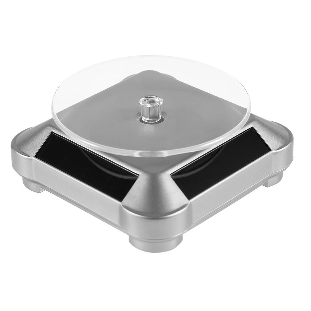 Solar Showcase 360 Turntable Rotating Jewelry Watch Ring Display Stand