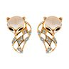 Women Fashion Hollow Fox Faux Opal Rhinestone Ear Studs Party Club Earrings