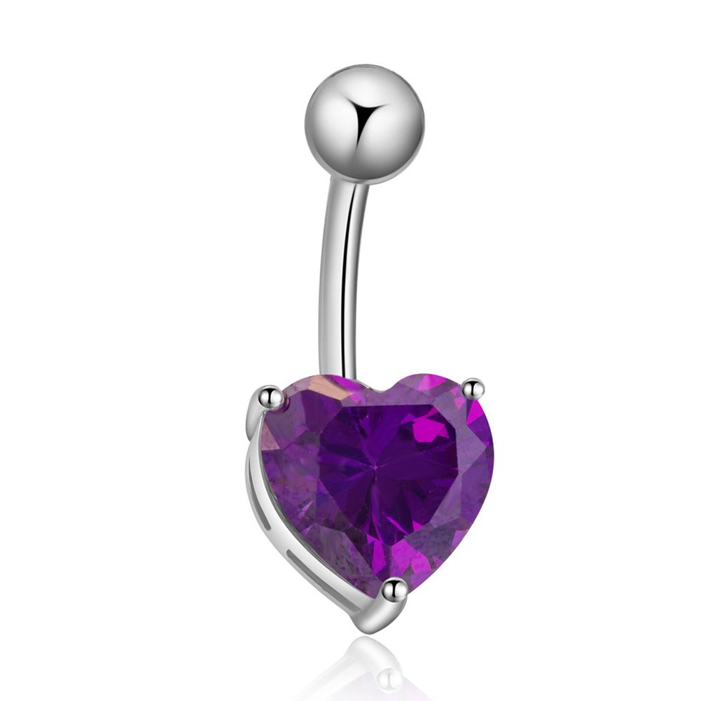 Exquisite Belly on Rings Stylish Heart-shape Crystal Belly Nail Navel Rings Body Piercing Jewelry