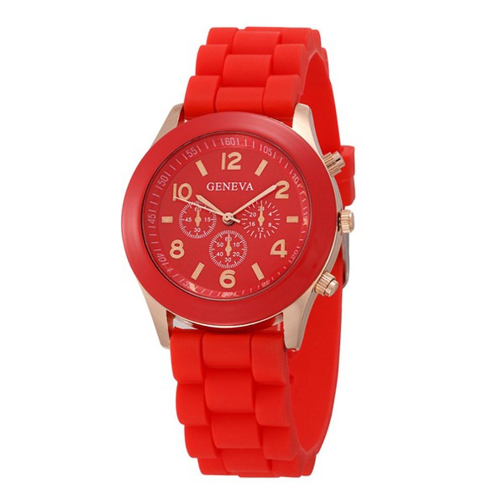 Yfashion Women Fashional Casual Quartz Watches Silicone Strap Wristwatch