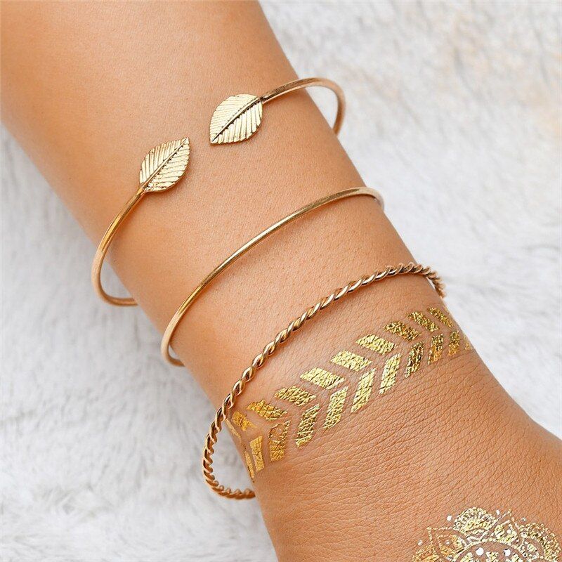 LETAPI 5PCS/set Silver Color Chain Bracelets & Bangles For Women Men Chunky Bracelet Couples Men Vintage Boho Jewelry