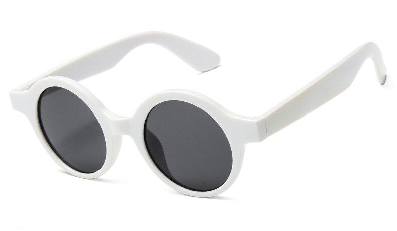 C42021 Retro Small Round Sunglasses Men Vintage Brand Design Plastic Eyeglasses Metal Hinge Black White Frame Driving Eyewear