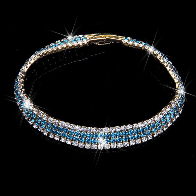 Luxury Bride Wedding Bracelet Rome Crystal Rhinestone Bracelets For Women Men Fashion Temperament Gold Silver Color Fine Jewelry