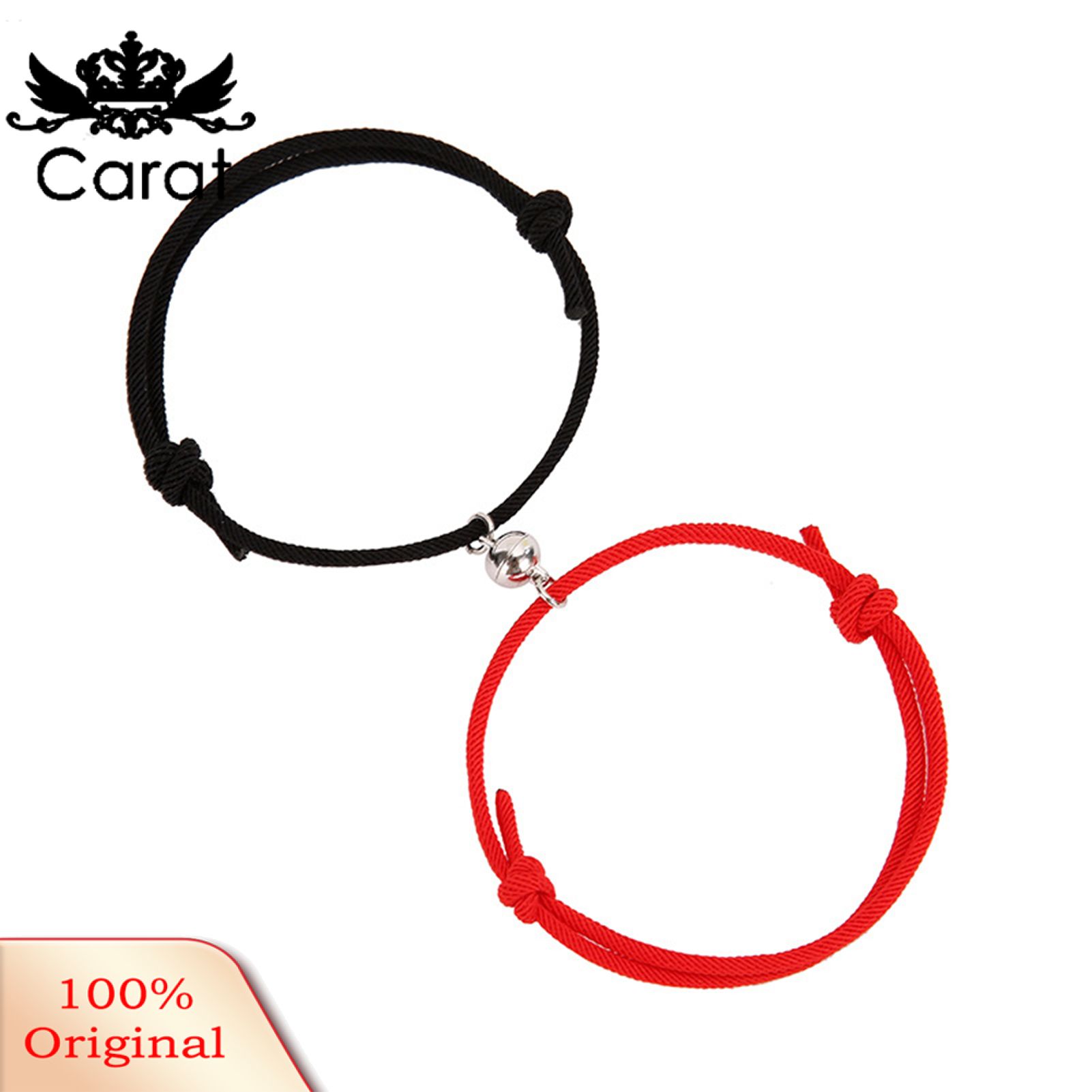 1 Pair Couples Bracelets Weaving Magnet Attract Long-distance Lover Hand Rope