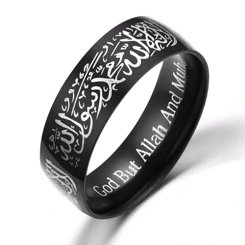 Men's Stainless Steel Rings Anel Masculino Muslim Allah Wedding Rings Jewelry