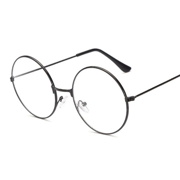 BlackVintage Style Women Popular Round Metal Clear Lens Glasses Frame Trendy Unisex Nerd Anti-radiation Spectacles Eyeglass Frame