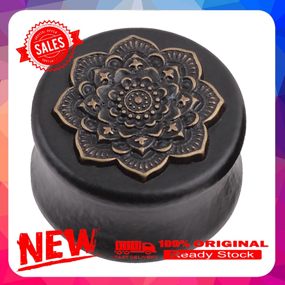 1Pc Vintage Lady Mandala Flower Double Flared Ear Expander Plug Piercing Jewelry