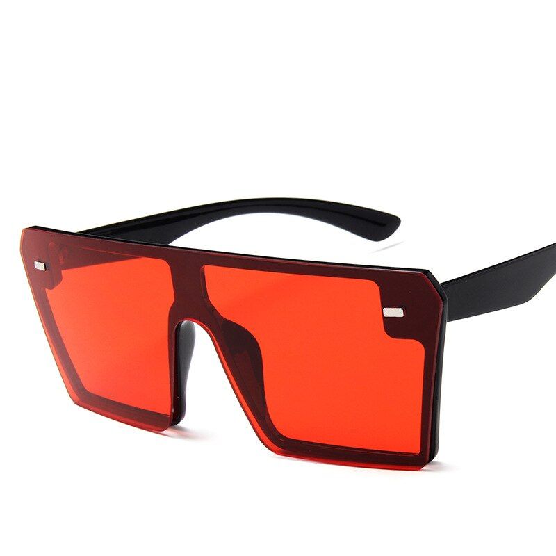 Red2020 Flat Top Oversize Square Sunglasses Women Fashion Retro Gradient Sun Glasses Men Blue Big Frame Vintage Eyewear UV400