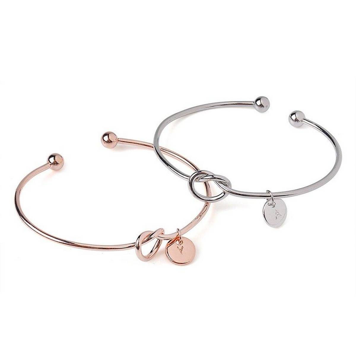HA 26 Letter Metal Simple Knotted Bracelet Silver Christmas Beautiful Jewelry
