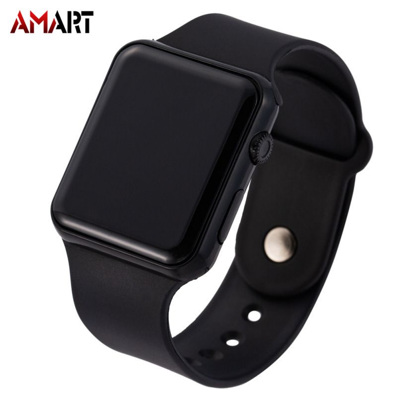 Fashion LED Digital Watch Thin Square Screen Unisex Sport Electronic Watch