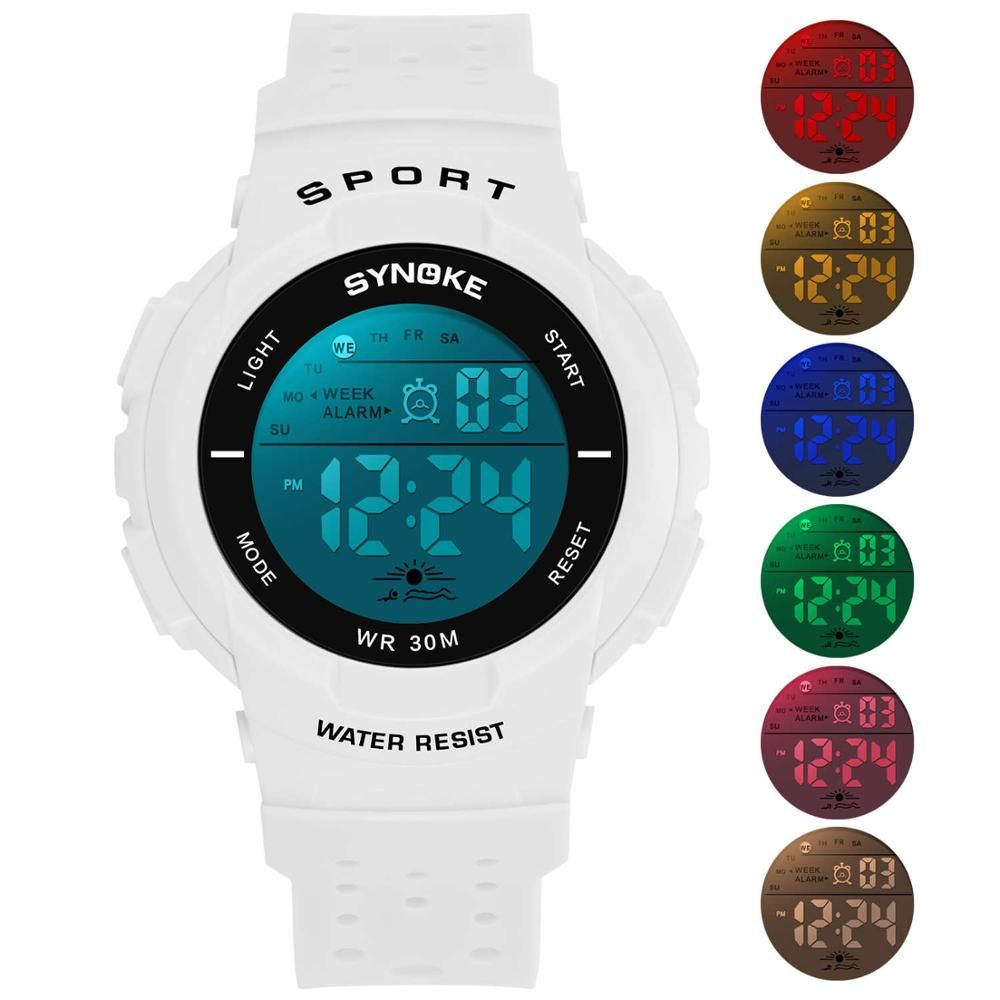 SYNOKE Boy Girl Children Watches Blue Pink Watch Sport Digital LED Wristwatches For Girls Boys 50M Waterproof Electronic Clock