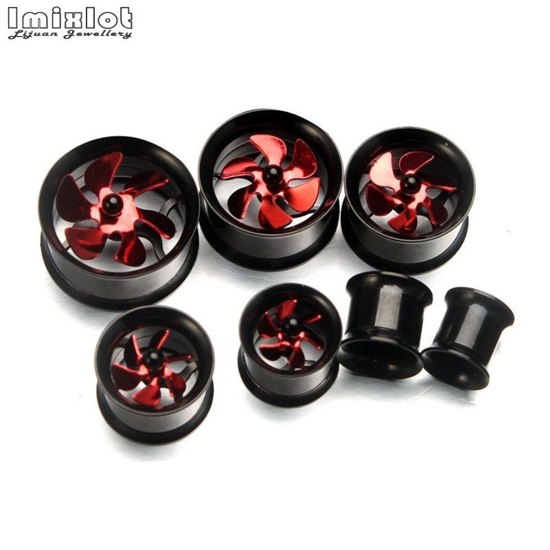 1PC Stainless Steel Ear Plugs and Tunnels Screw Propeller Windmill Ear Gauge Flesh Punk Body Jewelry Ear Expander