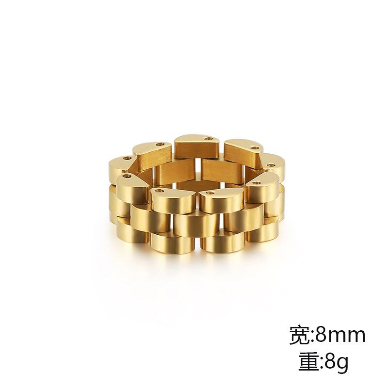 KALEN New Men Bicycle Chain Rings Fashion 6 Colors Stainless Steel Metal Rings For Men Hip Hop Cool Boys Jewelry Accessory