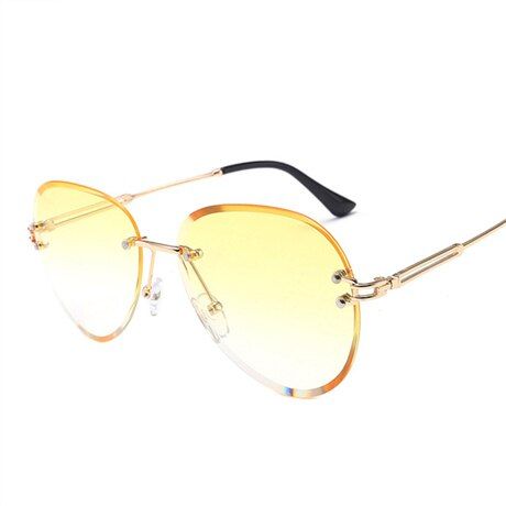 45-5ASOUZ 2019 ladies sunglasses UV400 oval boundless metal frame glasses classic brand designer sports driving sunglasses