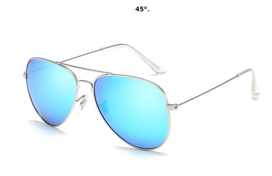 3026C14 bag clothsunglasses Polarized Men Large frame Anti-glare sunglasses driving women 3026 UV400 Silver Mirror Oculos De Sol