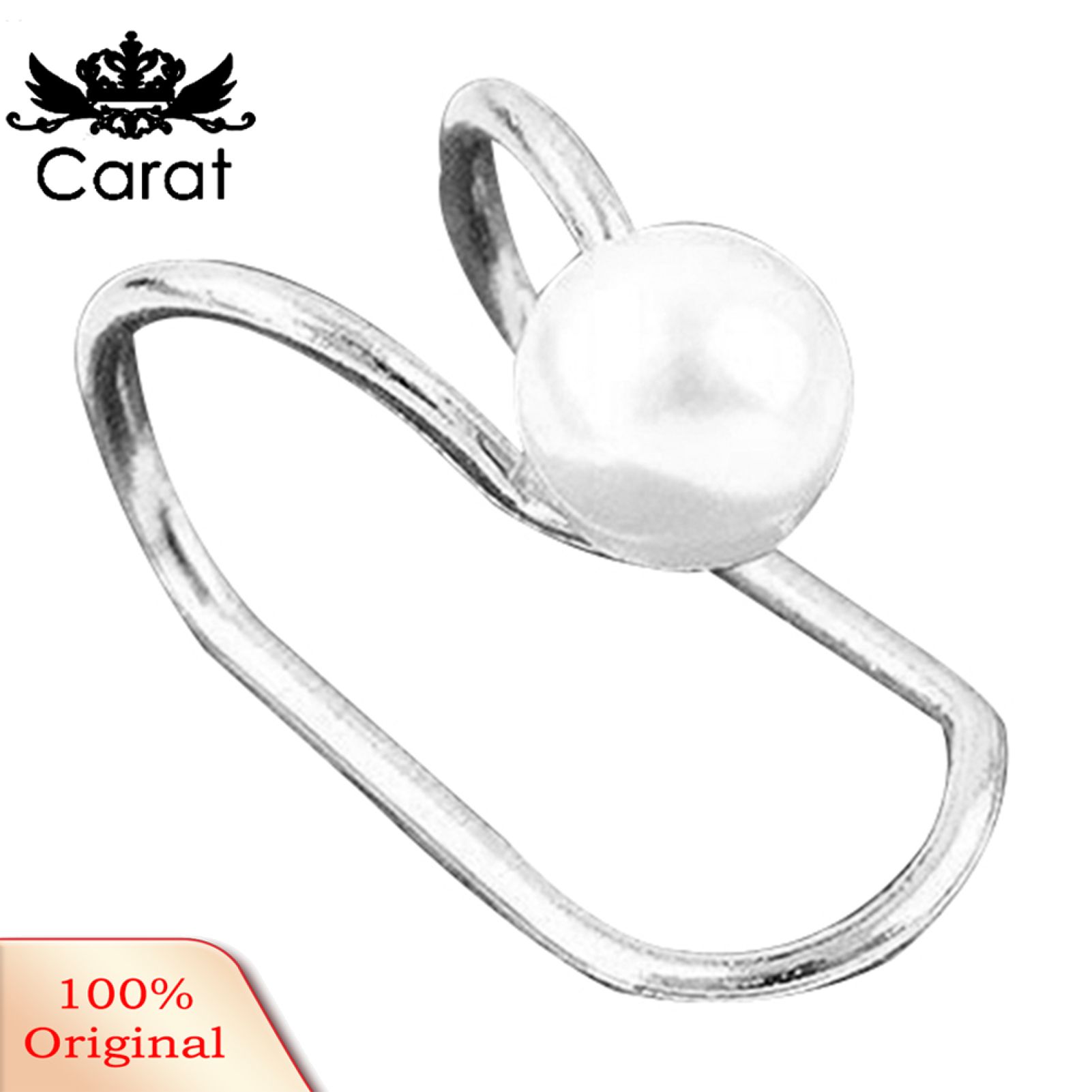 Women Earrings Exquisite art Moon Shape Faux Pearl Ear Clip